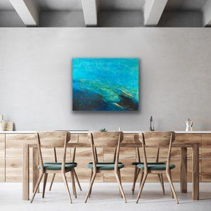 Original Mixed Media Painting "Submergence" on Gallery Wrapped Canvas, Wall Art